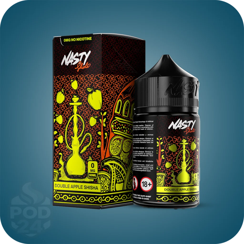 جویس نستی دو سیب (سری شیشه) | Nasty Shisha Double Apple 🍎🍏 | طعم اصیل قلیان
