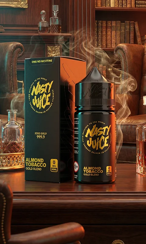 خرید جویس نستی گلد بلند جویس نستی تنباکو بادام گلد بلند Nasty Juice Gold Blend