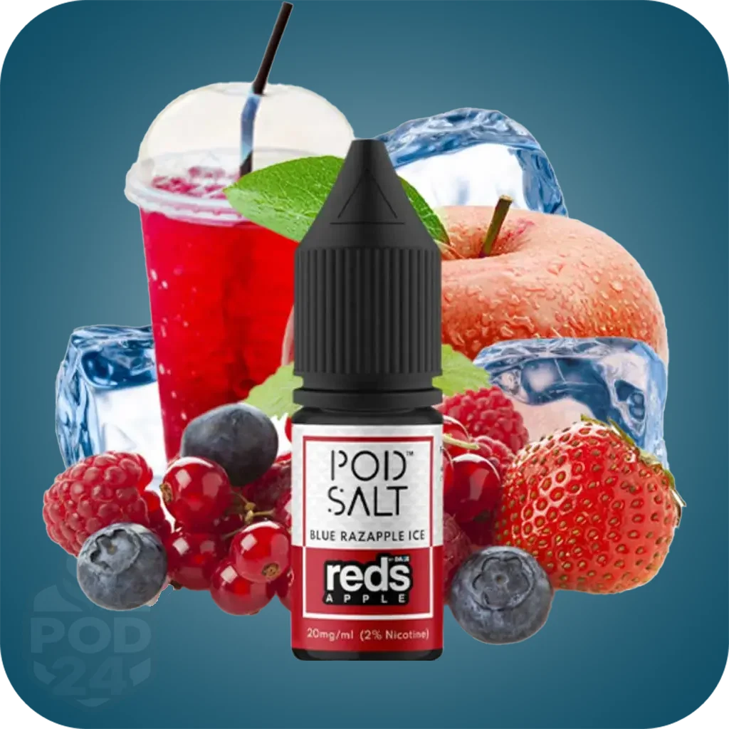 سالت پادسالت تمشک آبی سیب یخ | Pod Salt Blue Raspberry Apple Ice 🧊🍎