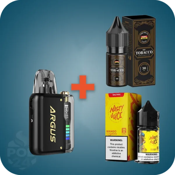 پکیج فولست آرگاس P2 | سالت نستی کاشمن + هورنی تنباکو + کارتریج اضافه