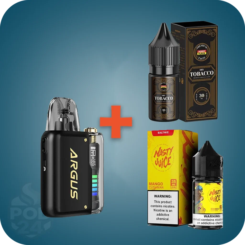 پکیج فولست آرگاس P2 | سالت نستی کاشمن + هورنی تنباکو + کارتریج اضافه